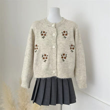 將圖片載入圖庫檢視器 花花刺繡針織開衫

