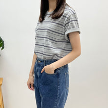 將圖片載入圖庫檢視器 文青間條鬆身Tee
