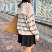 將圖片載入圖庫檢視器 間條半拉鍊索腰上衣
