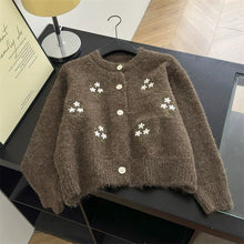 將圖片載入圖庫檢視器 花花刺繡針織開衫
