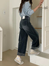 將圖片載入圖庫檢視器 超靚絲絨深藍牛仔褲
