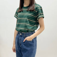 將圖片載入圖庫檢視器 文青間條鬆身Tee
