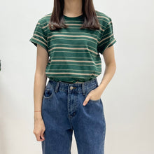 將圖片載入圖庫檢視器 文青間條鬆身Tee
