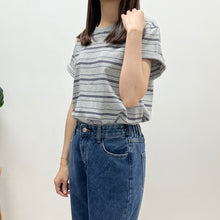 將圖片載入圖庫檢視器 文青間條鬆身Tee
