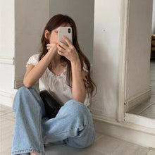 將圖片載入圖庫檢視器 一字領木耳上衣
