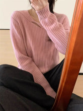 將圖片載入圖庫檢視器 扭結直紋針織上衣
