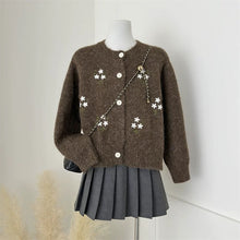 將圖片載入圖庫檢視器 花花刺繡針織開衫
