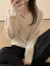 將圖片載入圖庫檢視器 扭結直紋針織上衣
