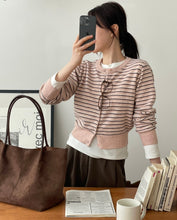 將圖片載入圖庫檢視器 小清新間條開衫
