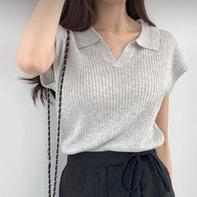 將圖片載入圖庫檢視器 知性美小V領直紋上衣
