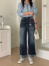 將圖片載入圖庫檢視器 超靚絲絨深藍牛仔褲
