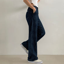 將圖片載入圖庫檢視器 橡筋褲頭直筒牛仔褲
