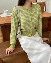 將圖片載入圖庫檢視器 小清新間條開衫
