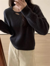 將圖片載入圖庫檢視器 扭結直紋針織上衣
