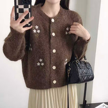 將圖片載入圖庫檢視器 花花刺繡針織開衫
