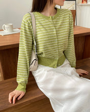 將圖片載入圖庫檢視器 小清新間條開衫
