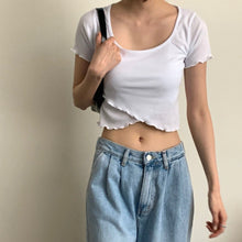 將圖片載入圖庫檢視器 波浪邊交叉短身上衣
