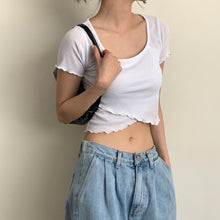 將圖片載入圖庫檢視器 波浪邊交叉短身上衣
