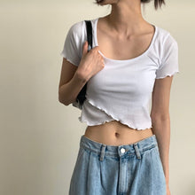 將圖片載入圖庫檢視器 波浪邊交叉短身上衣
