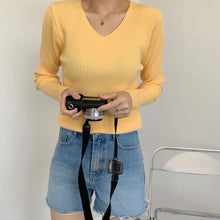 將圖片載入圖庫檢視器 知性美簡約V領上衣
